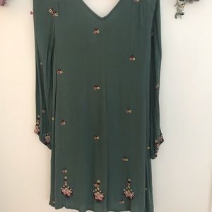 Floral embroidered boho dress